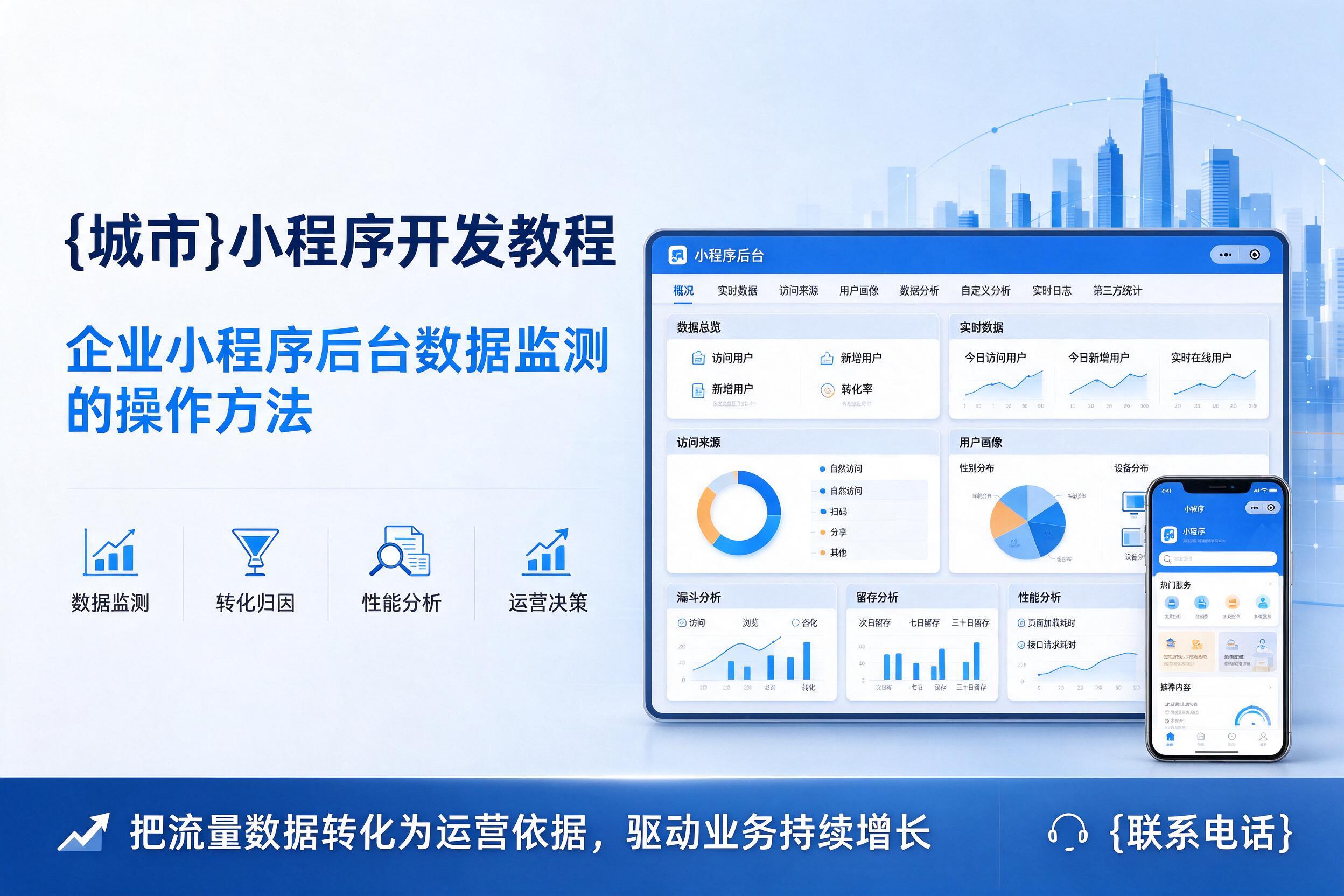 德钦小程序开发教程：企业小程序后台数据监测的操作方法